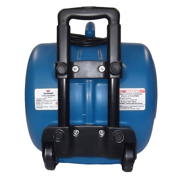 Xpower Air Mover W/ Telescopic Handle and Wheels, 1 HP, 3600 CFM, 8.5 Amps, 4 Positions, 3 Speeds - X-830H