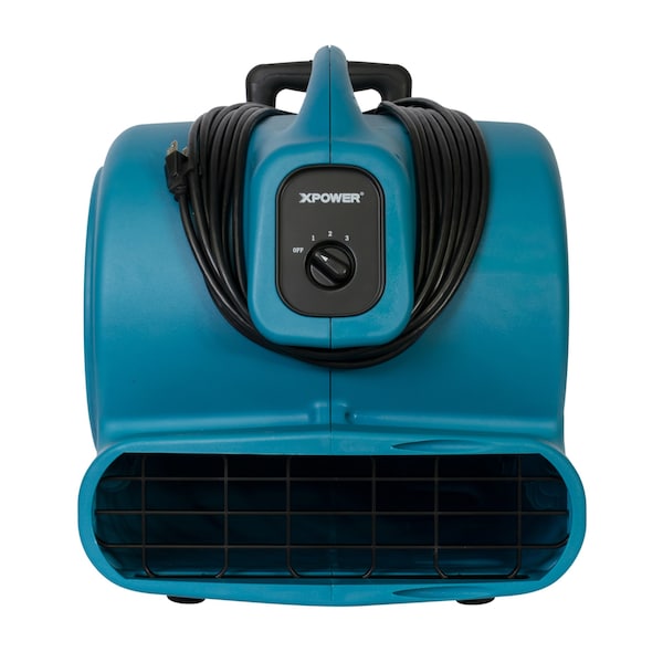 Xpower Air Mover W/ Telescopic Handle and Wheels, 1 HP, 3600 CFM, 8.5 Amps, 4 Positions, 3 Speeds - X-830H