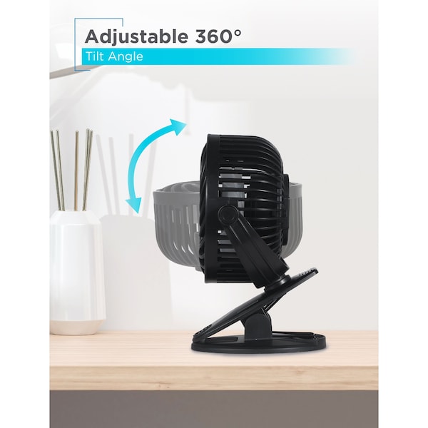 Black & Decker 4 in. Convertible Cooling Fan, Clip Fan and Standing Fan with 3 Speed Settings, 2PK - BFDC42PK