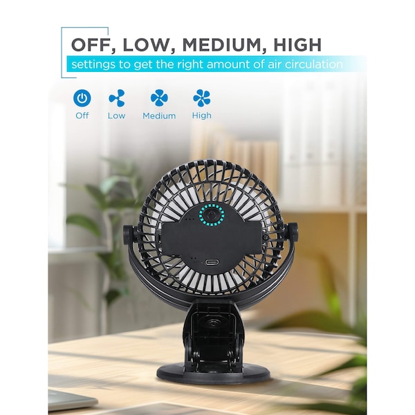 Black & Decker 4 in. Convertible Cooling Fan, Clip Fan and Standing Fan with 3 Speed Settings, 2PK - BFDC42PK