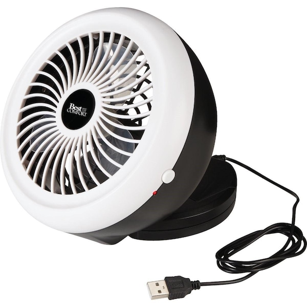 Best Comfort 6 In. 2-Speed Black & White Battery Operated Portable Fan - MF010