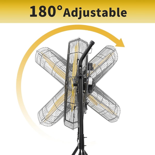 Edendirect 24 in. 3 Speeds Roll-About Tilt Stand Fan with Ball Bearing Powerful 2/5HP Motor - IR-FANR24T
