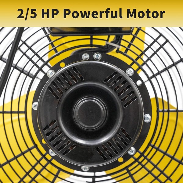 Edendirect 24 in. 3 Speeds Roll-About Tilt Stand Fan with Ball Bearing Powerful 2/5HP Motor - IR-FANR24T