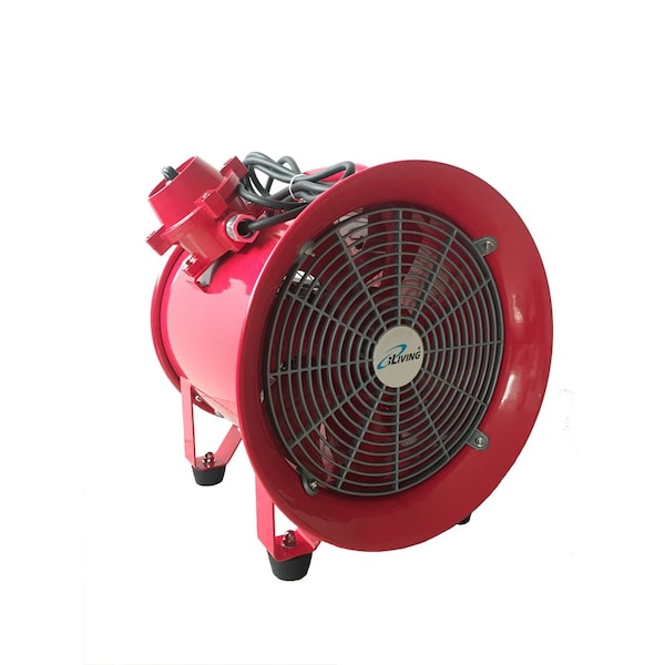 Iliving Explosion Proof 12 in. Ventilation Floor Fan, With 550-Watt, 2720 CFM, Red - ILG8EF12EX