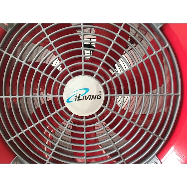 Iliving Explosion Proof 12 in. Ventilation Floor Fan, With 550-Watt, 2720 CFM, Red - ILG8EF12EX