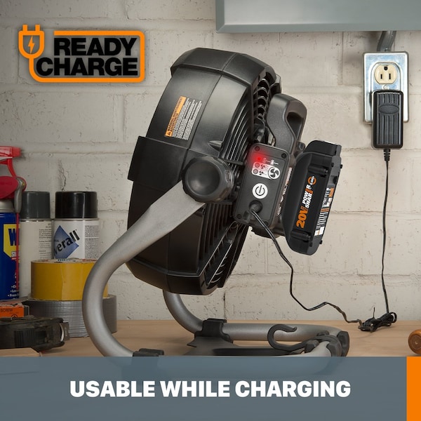 Worx 20V Power Share Cordless Work Fan, Battery and Charger Included - WX095L