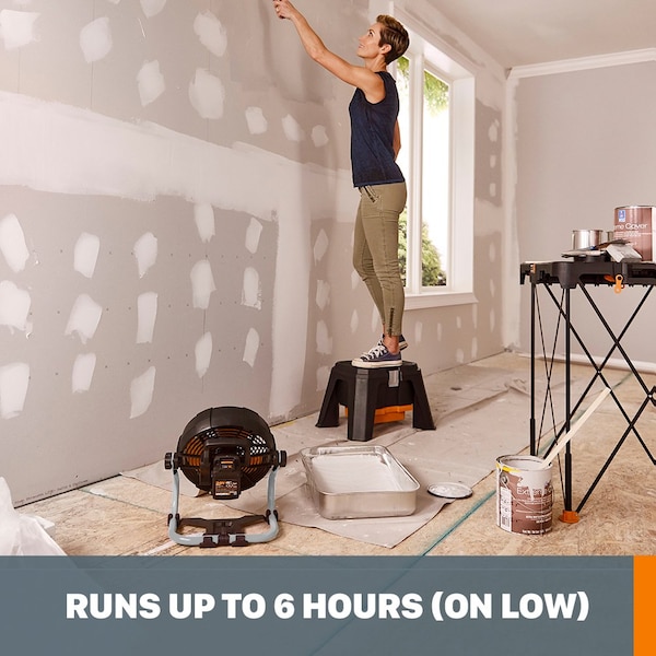 Worx 20V Power Share Cordless Work Fan, Battery and Charger Included - WX095L