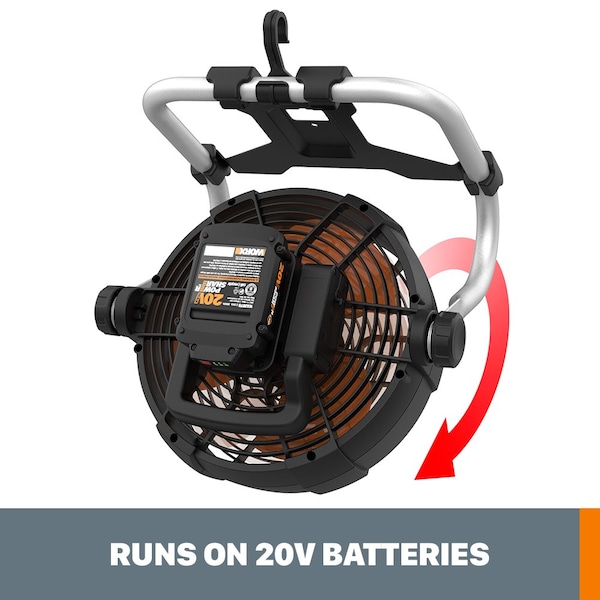 Worx 20V Power Share Cordless Work Fan, Battery and Charger Included - WX095L