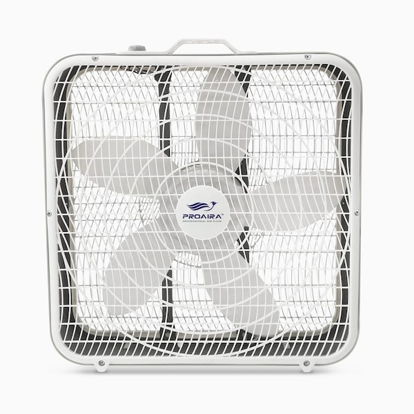 Proaira 20-inch Box Fan w/3 Speed Control and Carry Handle - BF20W