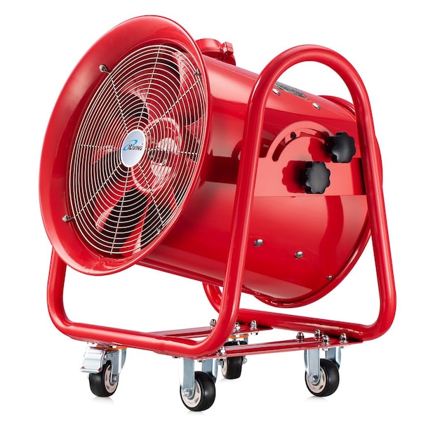 Iliving Red Explosion Proof 16 in. Ventilation Floor Fan, 1100-Watt, 4240 CFM - ILG8EF16EX