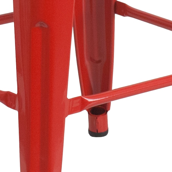 Flash Furniture Red Metal Counter Stool, 24" - 4-CH-31320-24-RED-WD-GG