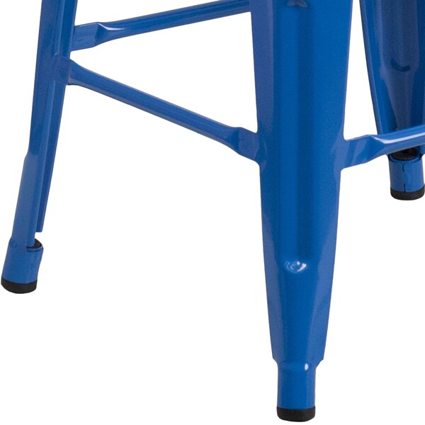 Flash Furniture Blue Metal Counter Stool, 24" - 4-CH-31320-24-BL-WD-GG