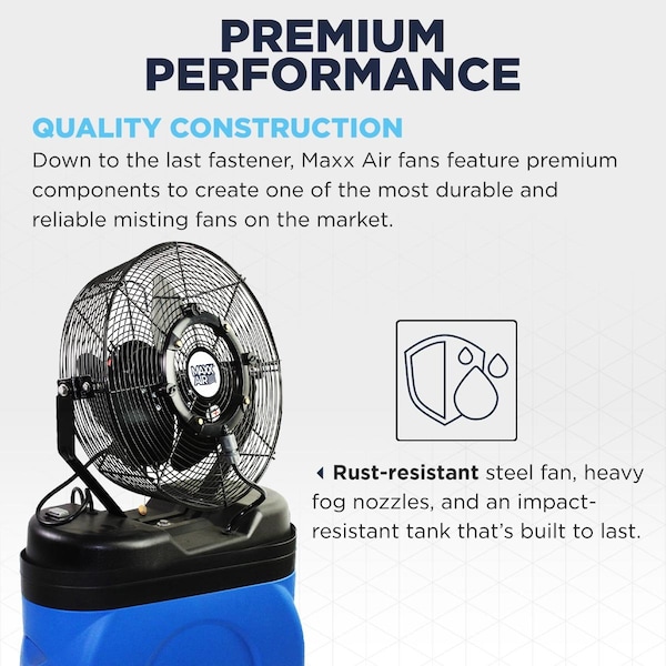 Maxx Air 14 In. 3-Speed Misting Fan with 40 Gallon Tank - CDMP1420BLU