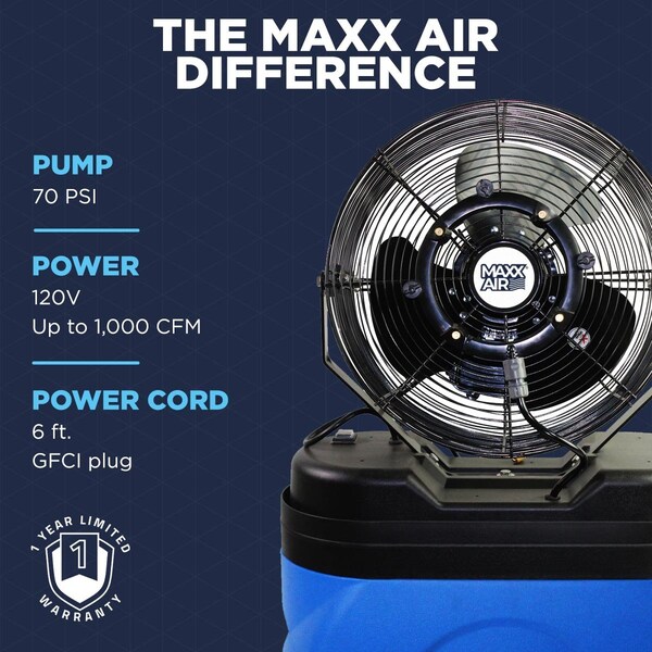 Maxx Air 14 In. 3-Speed Misting Fan with 40 Gallon Tank - CDMP1420BLU