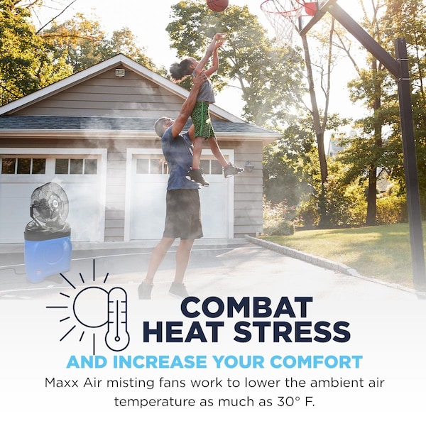 Maxx Air 14 In. 3-Speed Misting Fan with 40 Gallon Tank - CDMP1420BLU