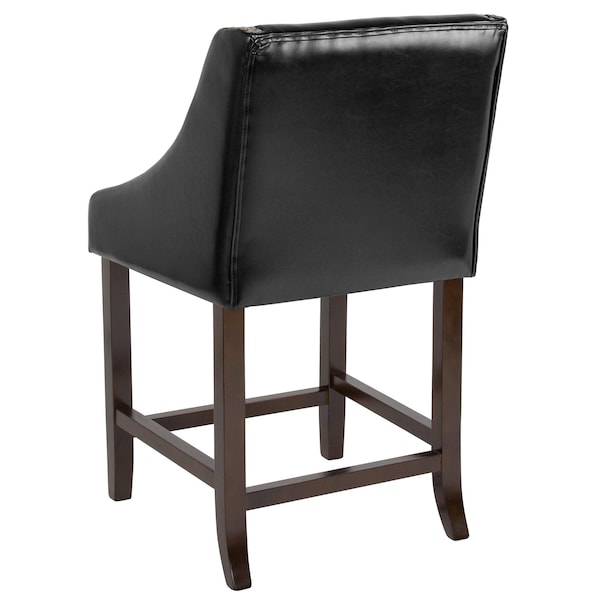 Flash Furniture Black Leather/Wood Stool, 24" - 2-CH-182020-24-BK-GG