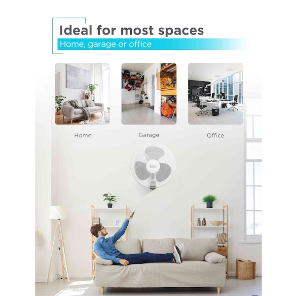 Black & Decker 16 '' Wall Fan with Remote - BFWL16R