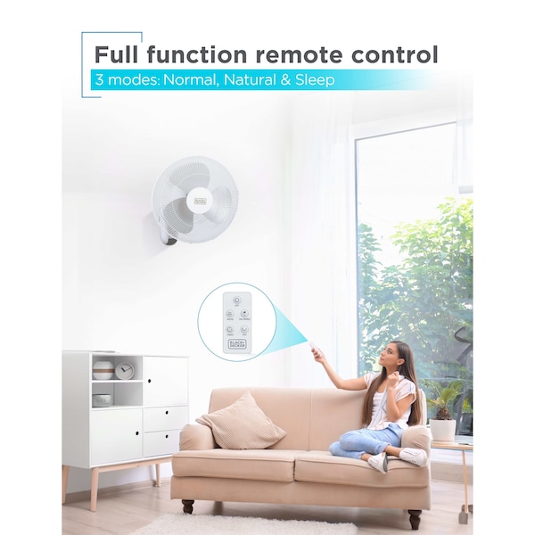 Black & Decker 16 '' Wall Fan with Remote - BFWL16R