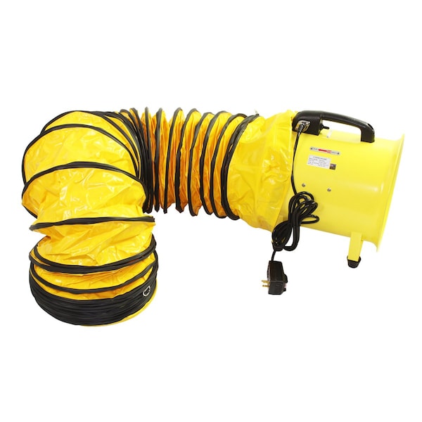 Maxx Air Cylinder Fan, Air Circulator, Axial Fan, Blower Exhaust Fan Non-Oscillating, 120 V, 2,000 CFM - HVHF 12COMBOUPS