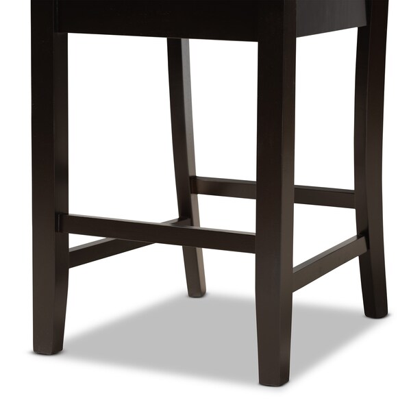 Baxton Studio Gervais Modern Sand Fabric and Dark Brown Finished Wood 2-PC Counter Stool Set - 180-11418-ZORO