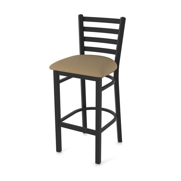 Holland Bar Stool Co 25" Stationary Counter Stool, Black Wrinkle, Rein Thatch Seat - 40025BW026