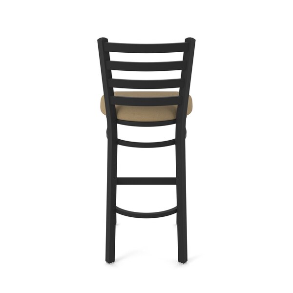 Holland Bar Stool Co 25" Stationary Counter Stool, Black Wrinkle, Rein Thatch Seat - 40025BW026