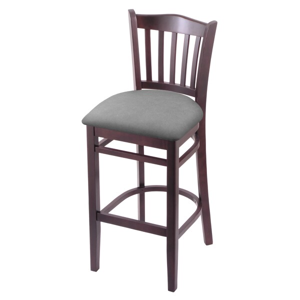 Holland Bar Stool Co 25" Counter Stool, Dark Cherry Finish, Canter Grey Seat - 312025DC007