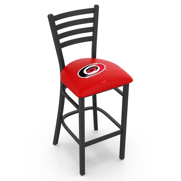 Holland Bar Stool Co 25" Blk Wrinkle Carolina Hurricanes Station Counter Stool, Ladder Back - L00425CARHUR