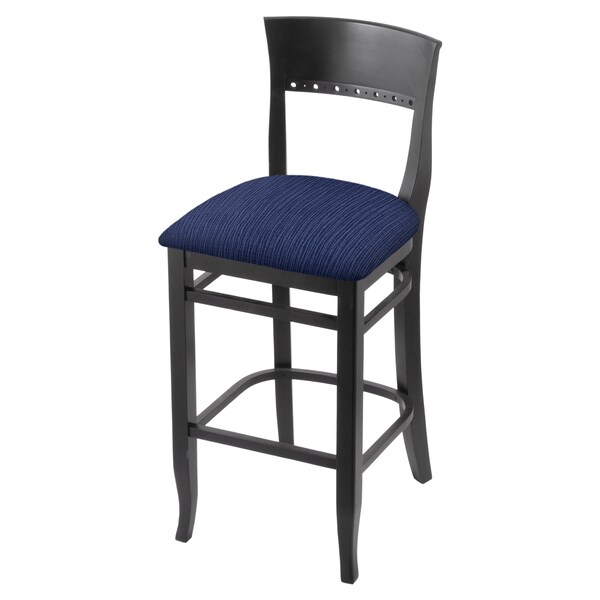 Holland Bar Stool Co 25" Counter Stool, Black Finish, Graph Anchor Seat - 316025BLK014
