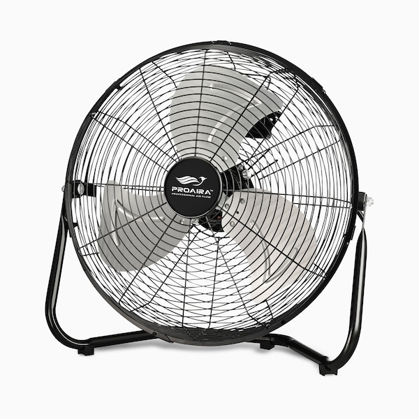 Proaira 20-inch High Velocity Cradle Floor Fan, 3 Speed Control, Black - CFHV20B