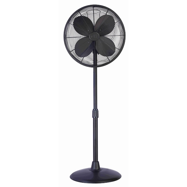 Good Housekeeping 16in Retro Pedestal Fan in Matte Black - 92654-MB