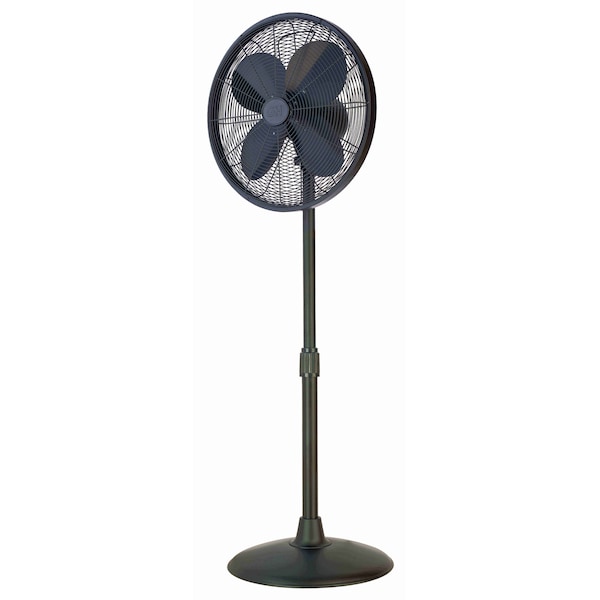 Good Housekeeping 16in Retro Pedestal Fan in Matte Black - 92654-MB