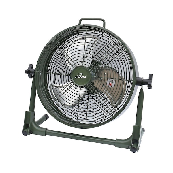 Iliving 12 in. Rechargeable Battery-Operated Camping Floor Fan, Portable Outdoor Fan with Lithium Battery - ILG8RX12