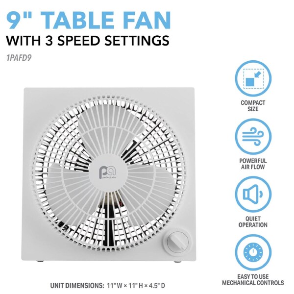 Perfect Aire Perfect Aire 9 in. H 3 speed Box Fan - 1PAFD9