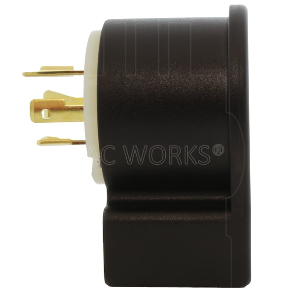 Ac Works NEMA L17-30P 3-Phase 30A 600V Elbow 4-Prong Locking Male Plug with UL, C-UL Approval - ASEL1730P