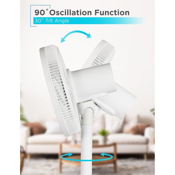Black & Decker 12-Inch Dual Blade Table Fan with RemoteTabletop Fan with Adjustable Tilt, White - BFDTD12VW