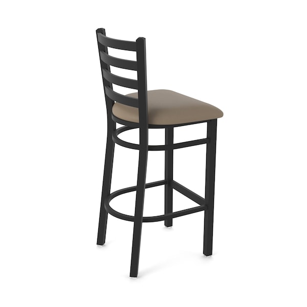 Holland Bar Stool Co 25" Stationary Counter Stool, Black Wrinkle, Canter Earth Seat - 40025BW006