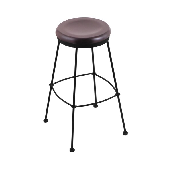 Holland Bar Stool Co 25" Stationary Counter Stool, Black Wrinkle, Dark Cherry Maple Seat - 303025BWDCMPL