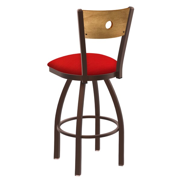 Holland Bar Stool Co 25" Swivel Counter Stool, Bronze Finish, Med Back, Canter Red Seat - 83025BZMEDMPLB011