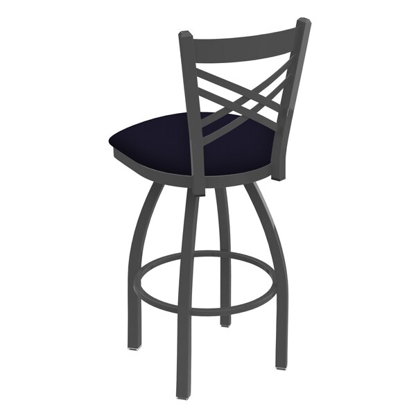 Holland Bar Stool Co 25" Swivel Counter Stool, Pewter Finish, Canter Twilight Seat - 82025PW002