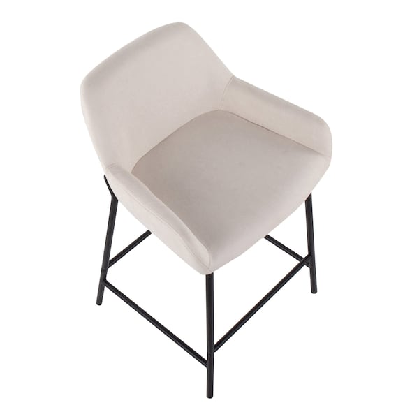 Lumisource Daniella Fixed-Height Counter Stool - Set of 2 PR - B24-DNLA2 BKCR2