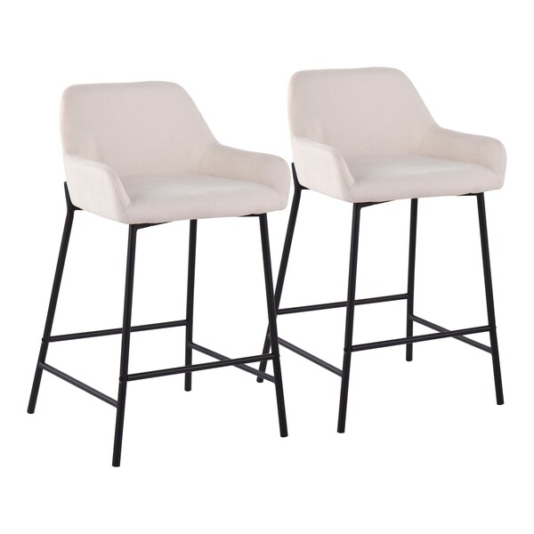Lumisource Daniella Fixed-Height Counter Stool - Set of 2 PR - B24-DNLA2 BKCR2