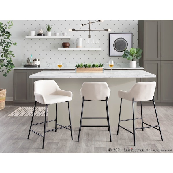 Lumisource Daniella Fixed-Height Counter Stool - Set of 2 PR - B24-DNLA2 BKCR2