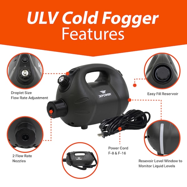 Xpower Battery Powered Rechargeable ULV Cold Fogger Machine - F-16B