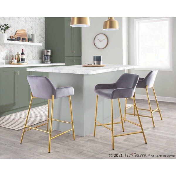 Lumisource Daniella Fixed-Height Counter Stool - Set of 2 PR - B24-DNLA2 AUVSV2