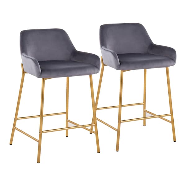 Lumisource Daniella Fixed-Height Counter Stool - Set of 2 PR - B24-DNLA2 AUVSV2