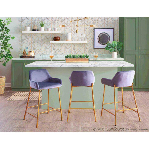 Lumisource Daniella Fixed-Height Counter Stool - Set of 2 PR - B24-DNLA2 AUVSV2