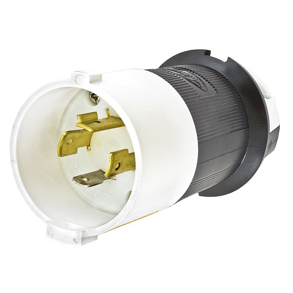 Hubbell 20A Twist-Lock Plug 3P 4W 125/250VAC L14-20P BK/WT - HBL2411S