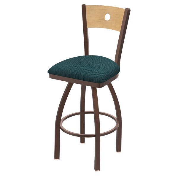 Holland Bar Stool Co 25" Swivel Counter Stool, Bronze Finish, Nat Back, Graph Tidal Seat - 83025BZNATMPLB022