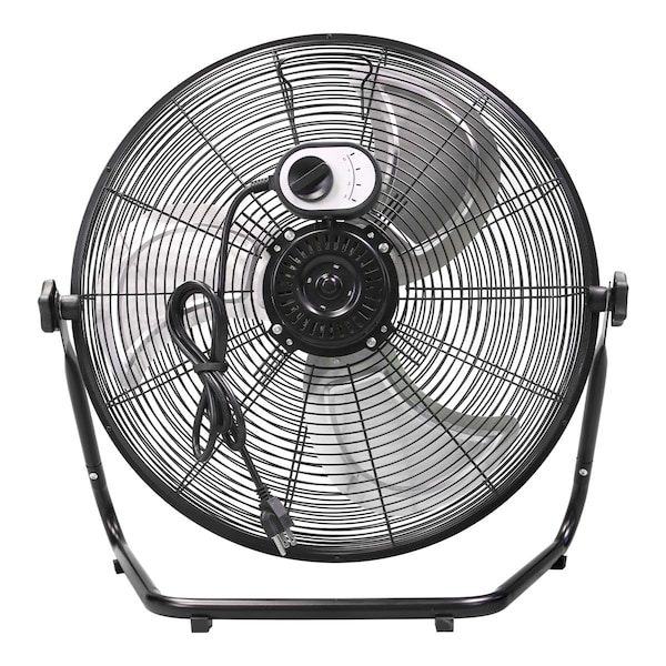 Maxx Air Floor Fan W/ 20 in Blade Dia, 1500/2050/2250 cfm, 3 Speeds, 120V AC, 1/5 hp, 4.5 ft Cord - HVFF 20UPS